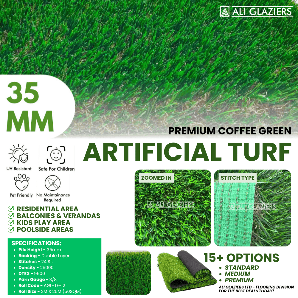 PREMIUM 35MM TURF GRASS — PREMIUM COFFEE GREEN