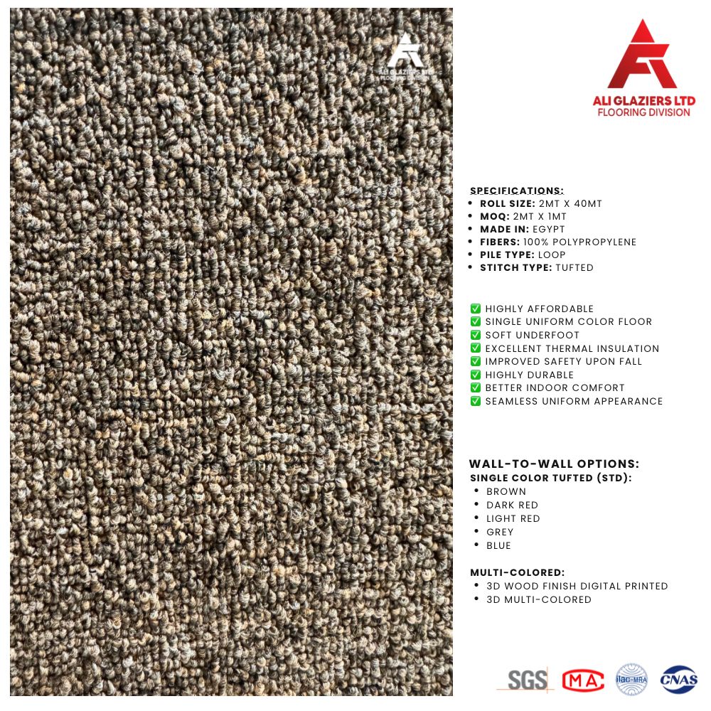 TUFTED WALL TO WALL CARPET - BEIGE